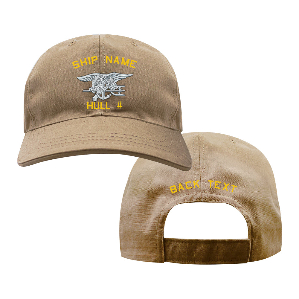 U.S. Navy Custom Ship Cap - Coyote - Seal Trident Hats and Caps