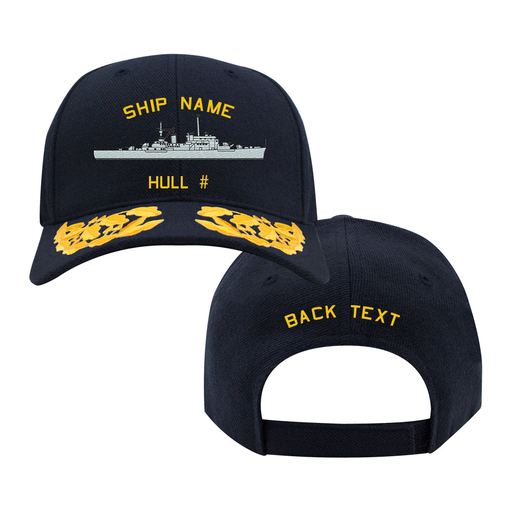 U.S. Navy Custom Ship Cap - Admiral Scrambled Eggs - Terror Class Minelayer WWI Hats and Caps