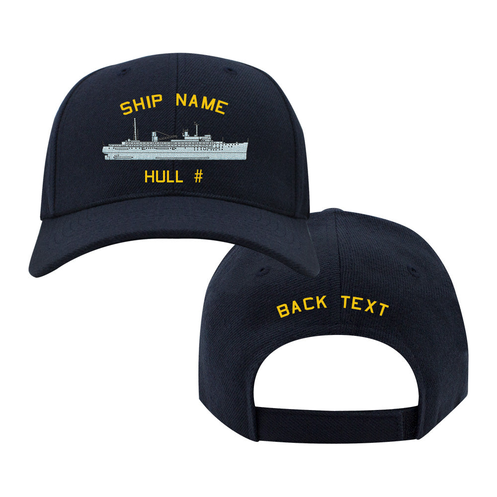 US Navy Custom Ship Caps - Navy Blue VULCAN