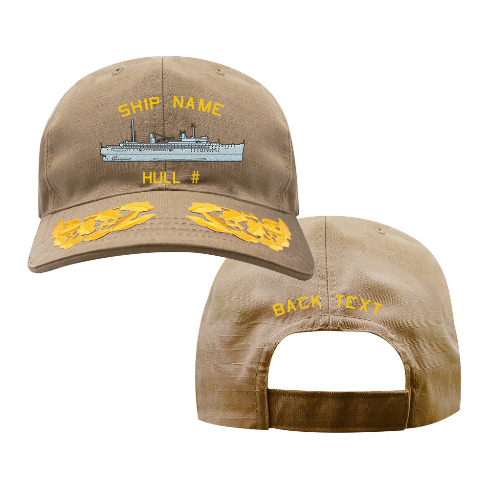 US Navy Custom Ship Cap - Coyote - Vulcan Class Repair Hats and Caps VULCAN.COY.ADMIRAL