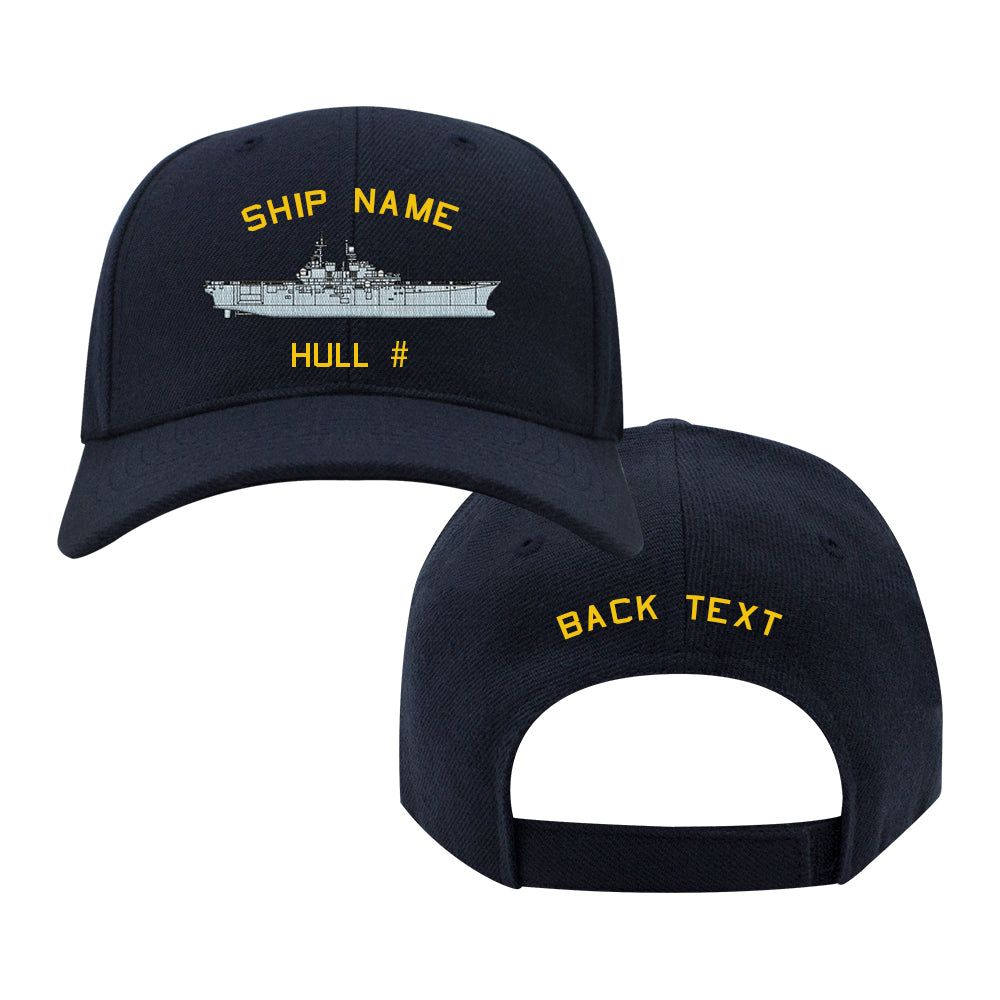 U.S. Navy Custom Ship Cap - America Class Amphibious Combat Ship Hats and Caps