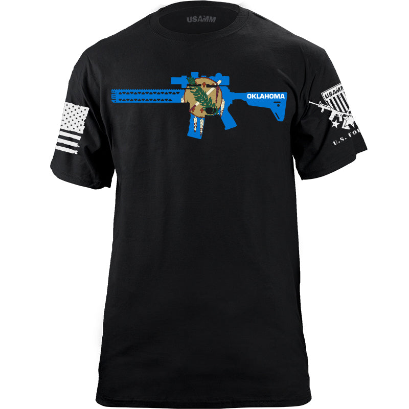 AR Oklahoma Flag T-Shirt Shirts YFS.8.001.1.BKT.1