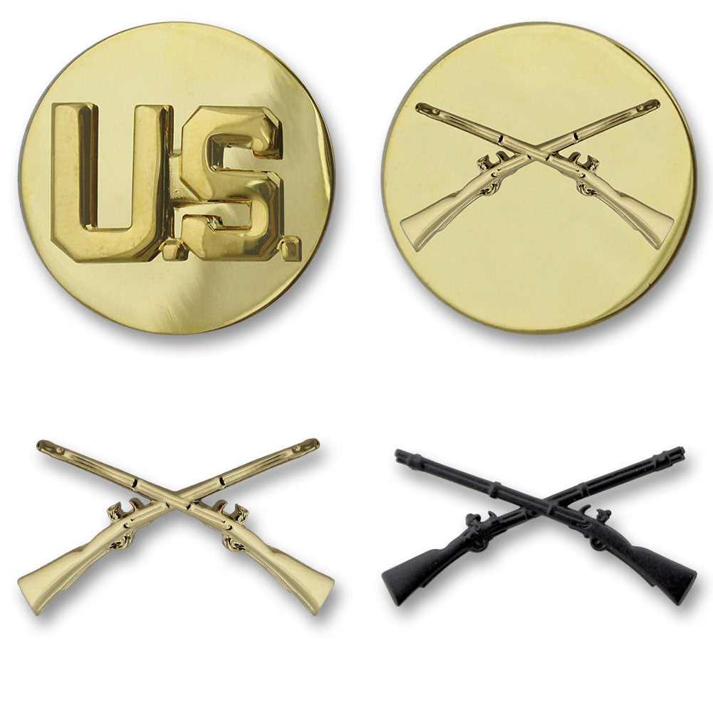 Army Infantry Branch Insignia - Officer and Enlisted Badges