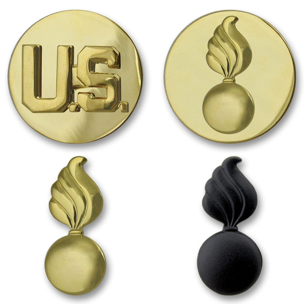 Army Ordnance Branch Insignia - Officer and Enlisted Badges