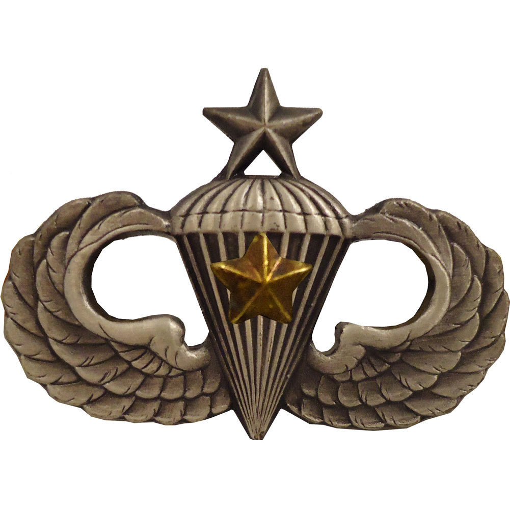 Army Senior Combat Parachutist Badge 5 Jump - Silver Oxidized Badges