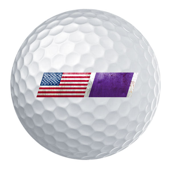 American Flag Purple Heart Ribbon Blend Golf Ball Set Golf Balls