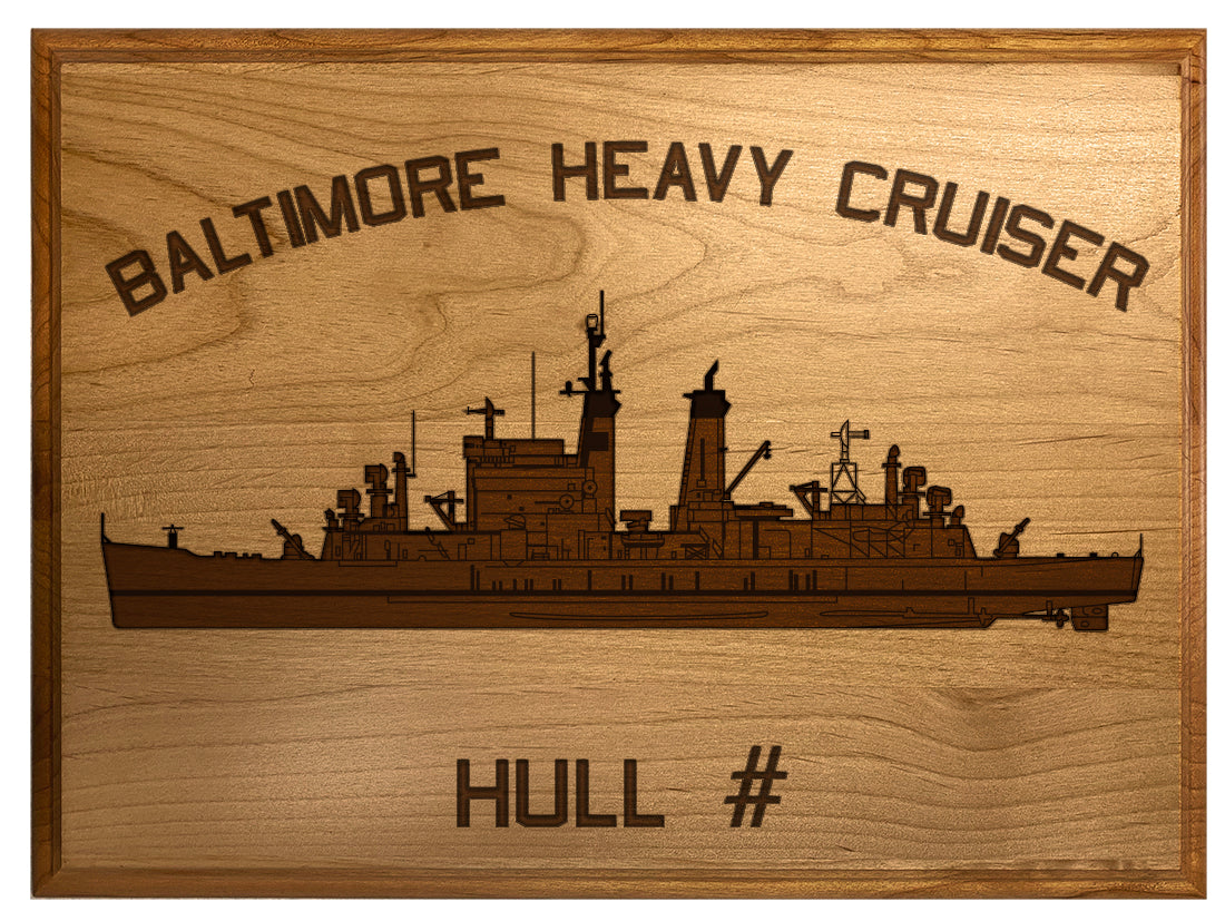 U.S. Navy Custom Ship 3D Laser Engraved Plaque Shadow Boxes, Display Cases, and Presentation Cases np.Baltimore