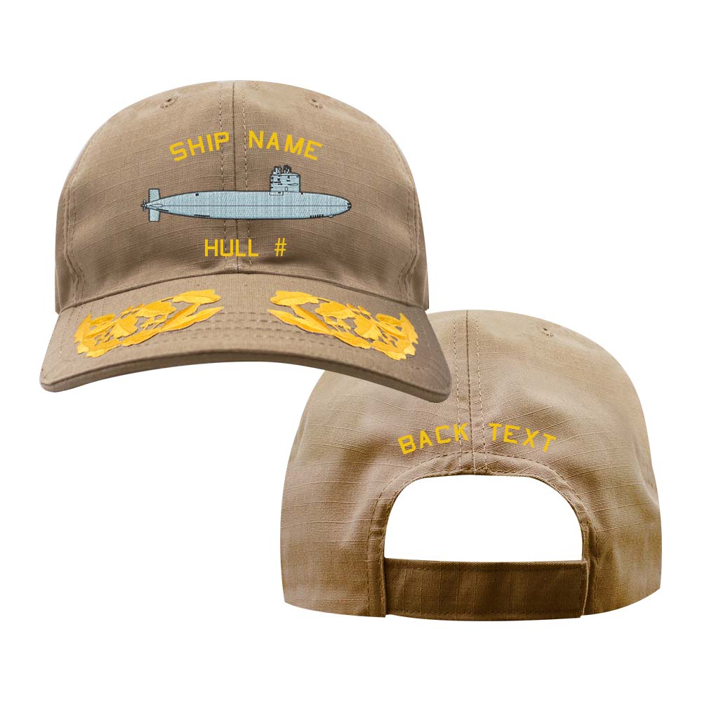 U.S. Navy Custom Ship Cap - Coyote - Admiral Scrambled Eggs -Barbel Class Submarine Hats and Caps