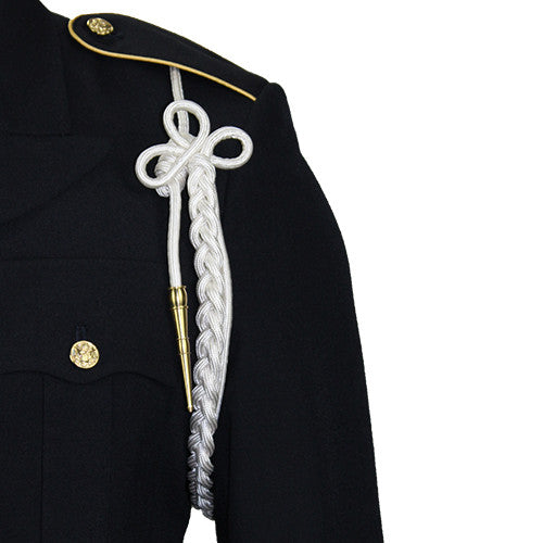 USAMM - Army Color Specific Shoulder Cords in White with Brass Tip