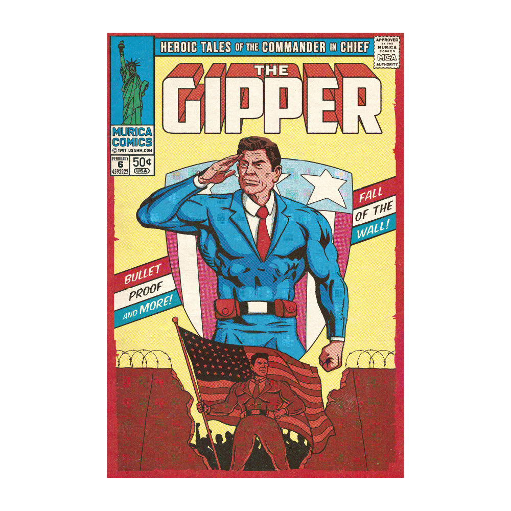 The Gipper: The Fall of the Wall Vintage Comic Poster Print Canvas Prints