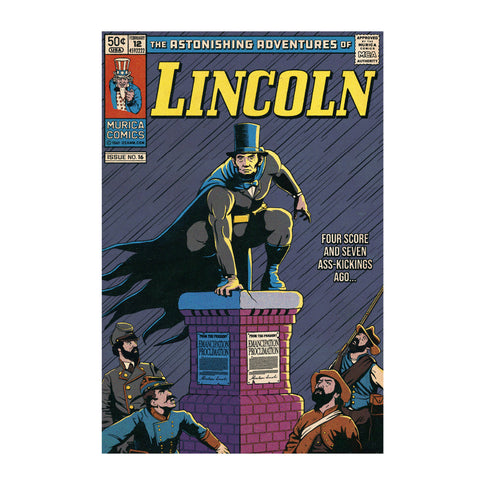 Lincoln: The Dark Night Vintage Comic Poster Print
