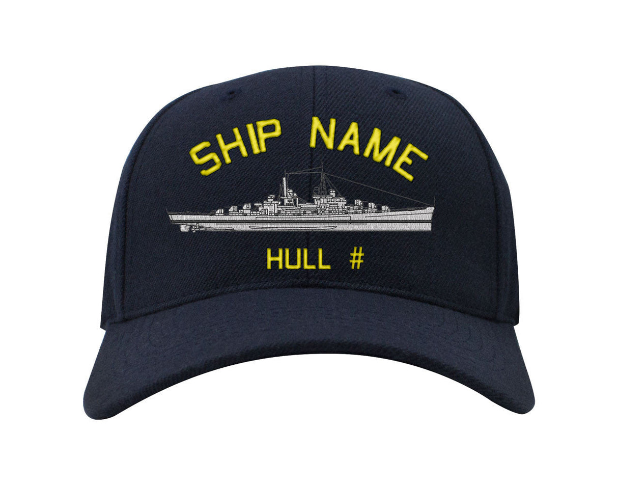 U.S. Navy Custom Ship Caps - Navy Blue _ Austin