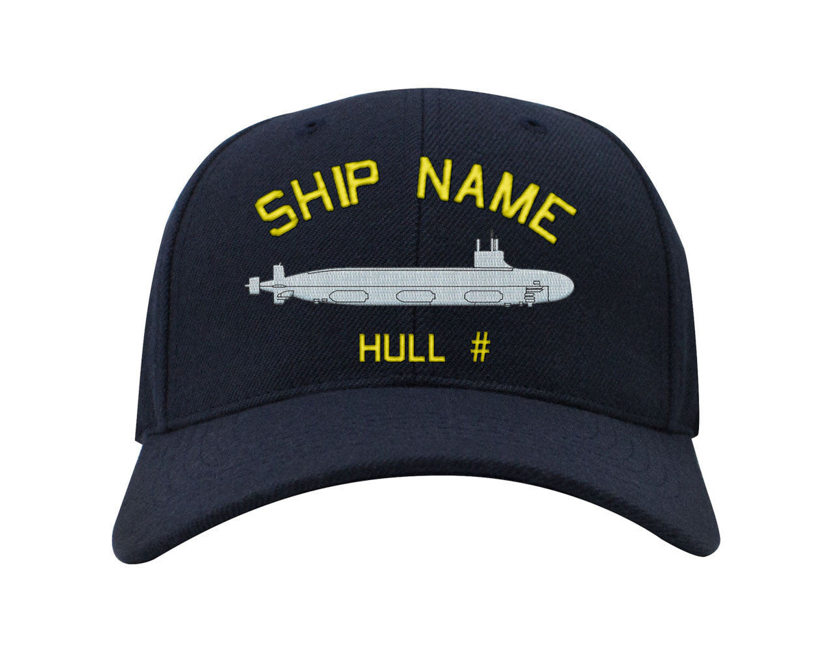 U.S. Navy Custom Ship Caps - Navy Blue _ Seawolf