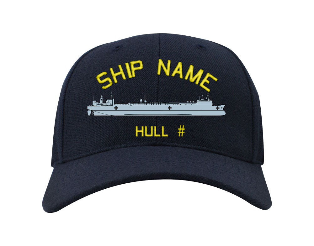 U.S. Navy Custom Ship Caps - Navy Blue _ Mercy