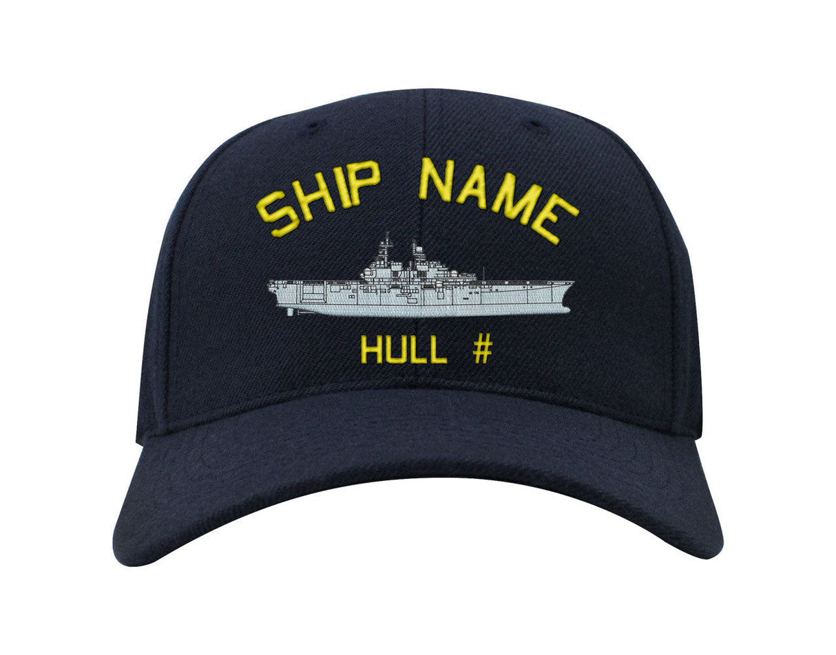 U.S. Navy Custom Ship Caps - Navy Blue _