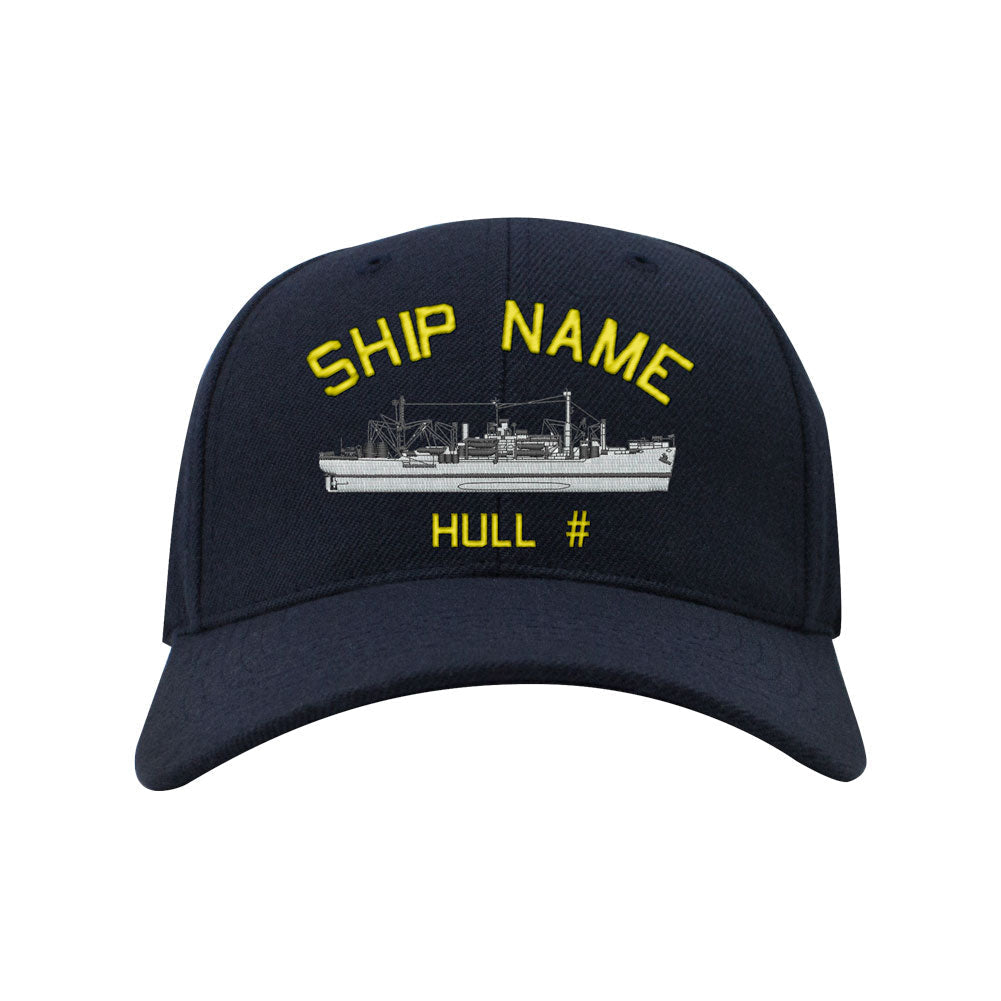 U.S. Navy Custom Ship Caps - Navy Blue _ Navajo