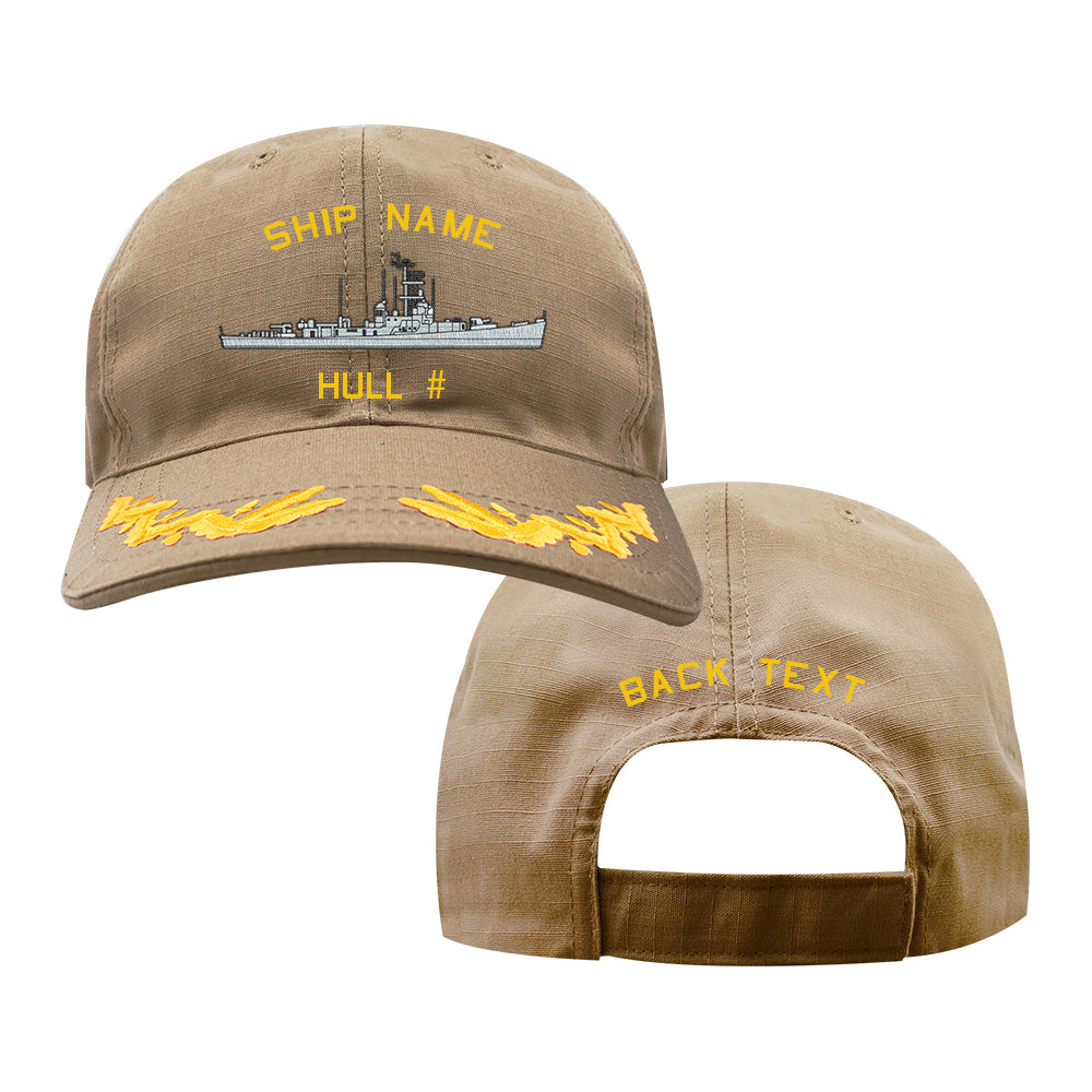 U.S. Navy Custom Ship Cap - Coyote - Captain Scrambled Eggs-Dealey Class Destroyer Hats and Caps