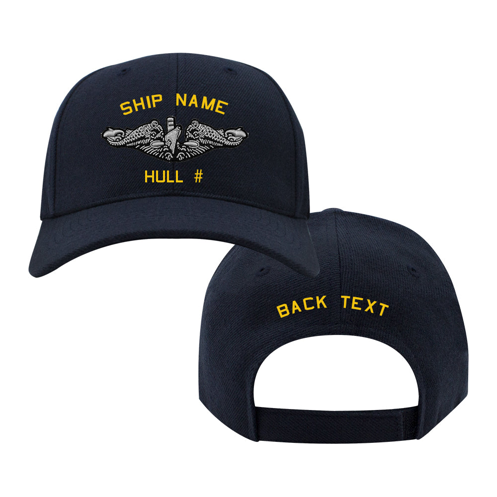 U.S. Navy Custom Ship Cap - Navy Enlisted Submarine Warfare Insignia Hats and Caps