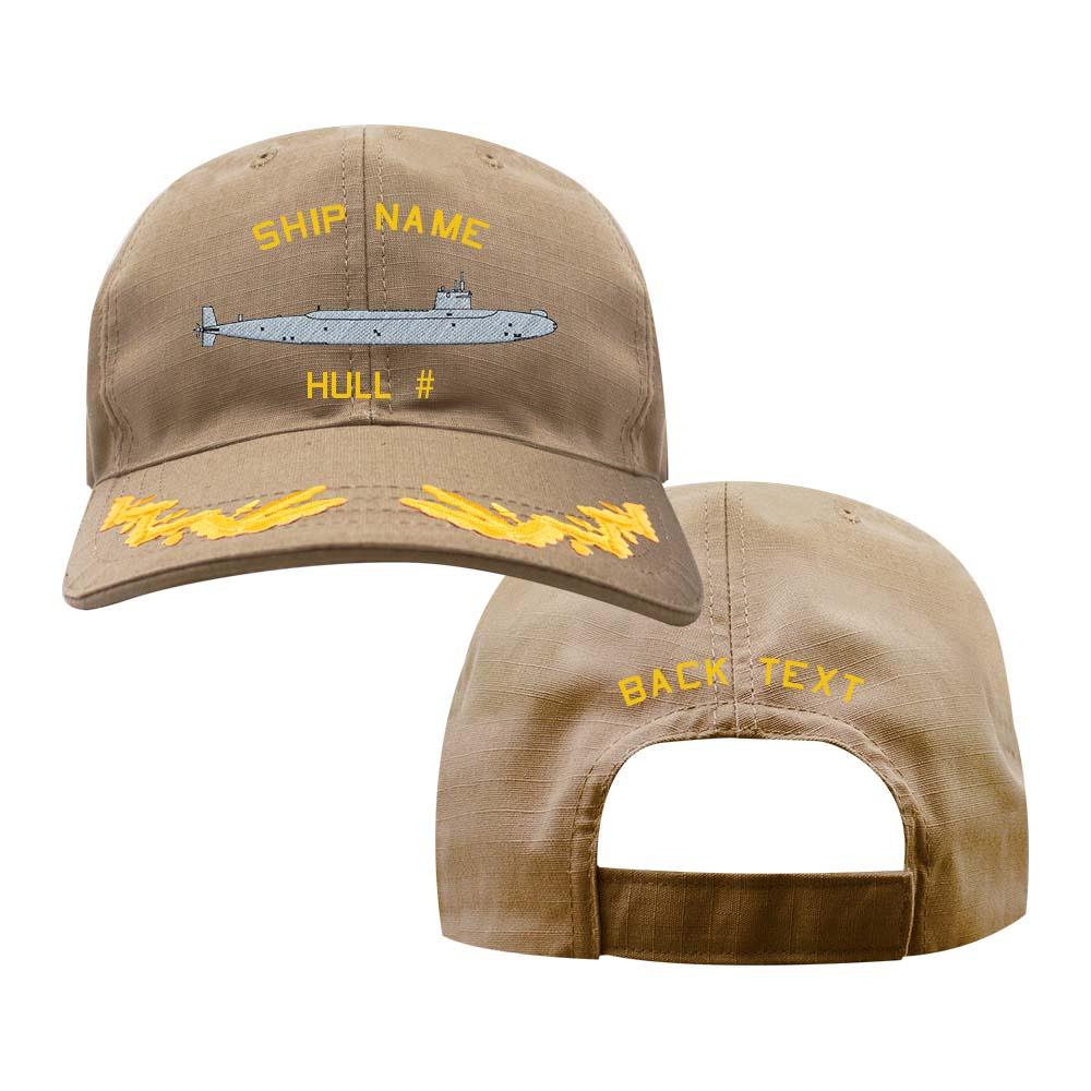 U.S. Navy Custom Ship Cap - Coyote - Captain Scrambled Eggs - Ethan Allen Class Nuclear-Powered Submarine Hats and Caps