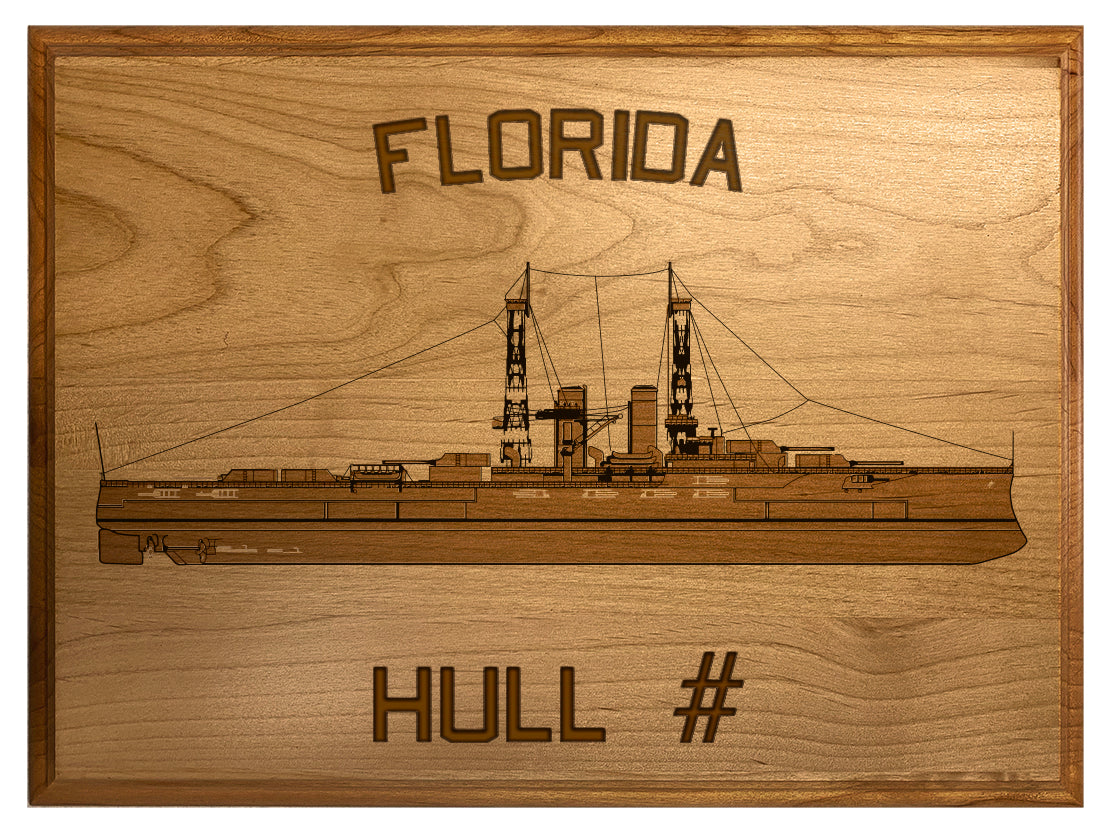 U.S. Navy Custom Ship 3D Laser Engraved Plaque Shadow Boxes, Display Cases, and Presentation Cases np.Florida