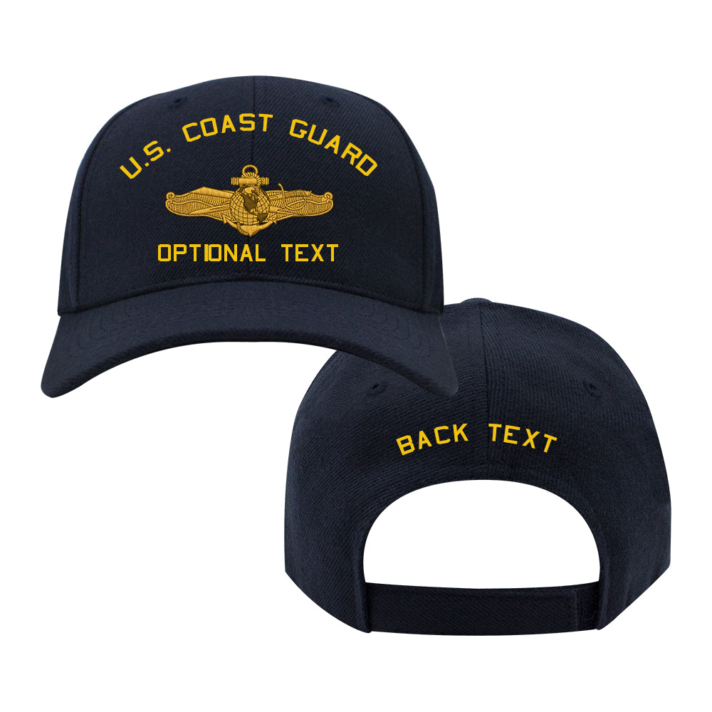 Coast Guard Custom Ship Cap - Information Warfare Insignia - Officer Hats and Caps