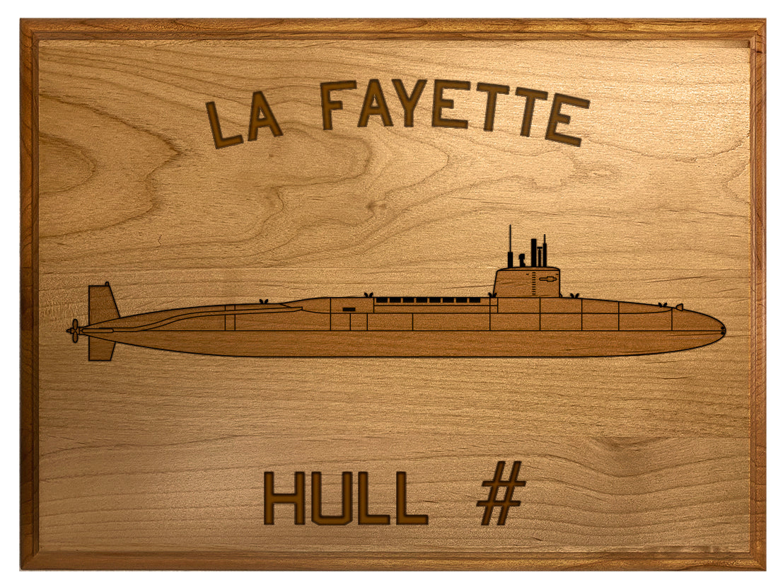 U.S. Navy Custom Ship 3D Laser Engraved Plaque Shadow Boxes, Display Cases, and Presentation Cases np.La.Fayette