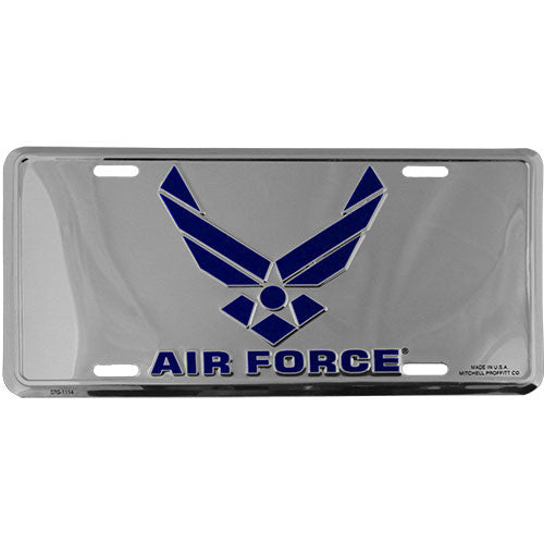 Air Force New Wing Chrome License Plate License Plates