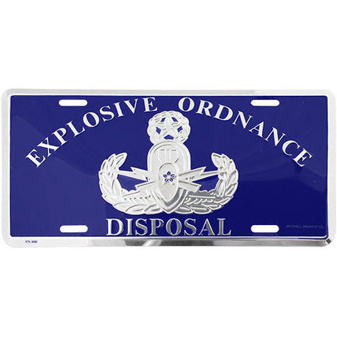 Explosive Ordnance Disposal Blue License Plate