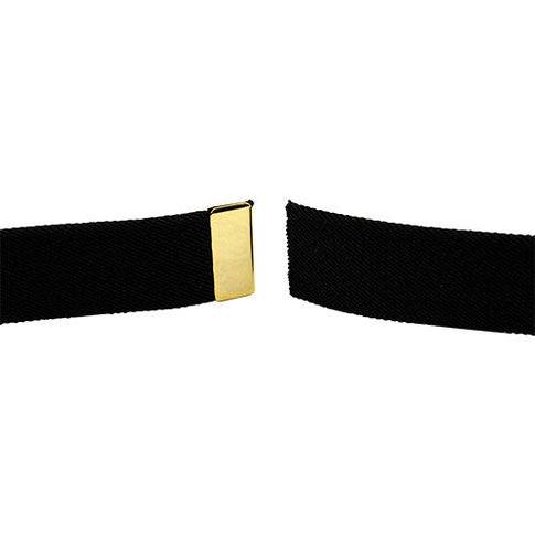 Army Dress Belt - Black Elastic With Gold Tip - Male Size