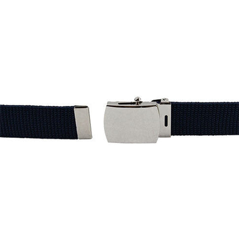Air Force Dress Belts - Blue Elastic With Mirror Finish Buckle