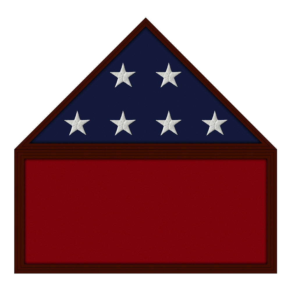 Empty Flag & Memorabilia Shadow Box Display Case with Flag Red