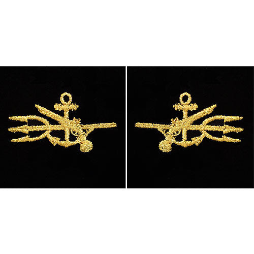 Navy Gold on Black Sleeve Device - Special Warfare Dress Uniform Accessories