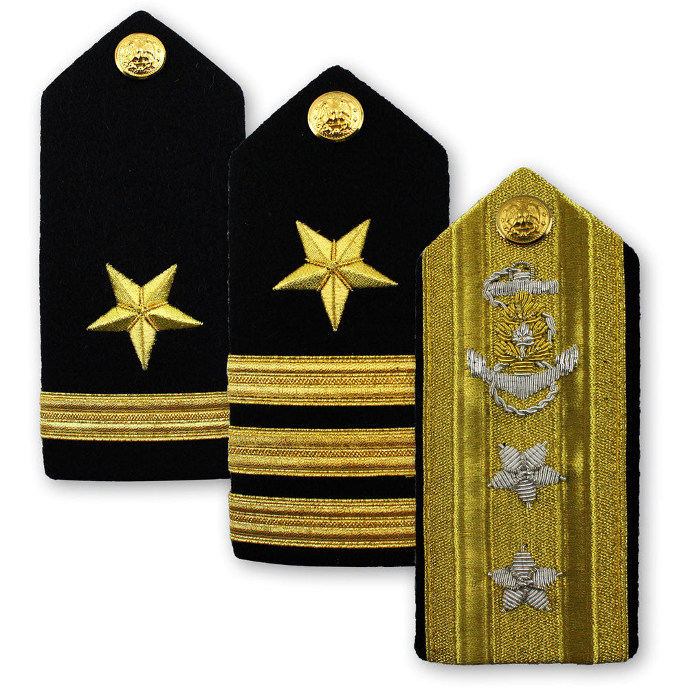Navy Male Hard Shoulder Board - Line Rank