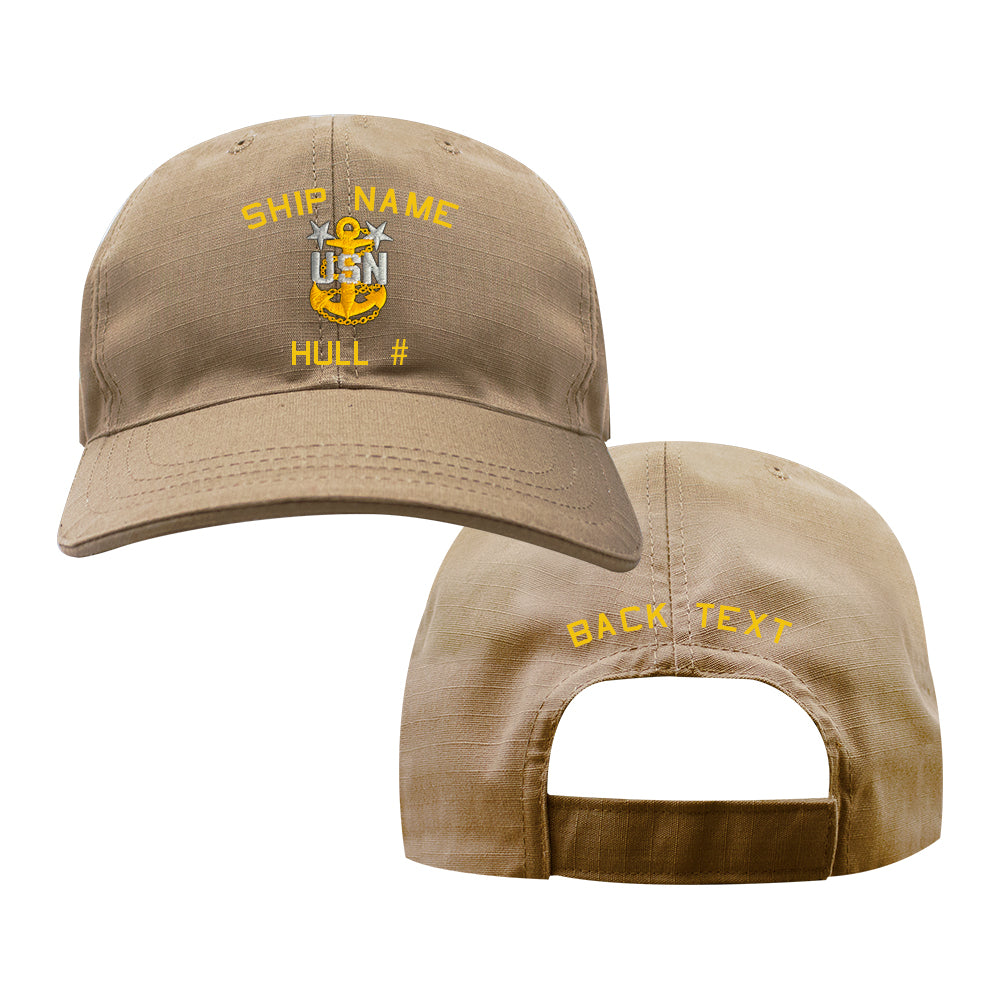 U.S. Navy Custom Ship Cap - Coyote - NAVY MASTER ANCHOR Hats and Caps