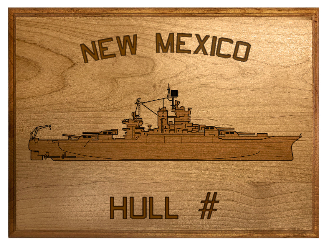 U.S. Navy Custom Ship 3D Laser Engraved Plaque Shadow Boxes, Display Cases, and Presentation Cases np.New.Mexico
