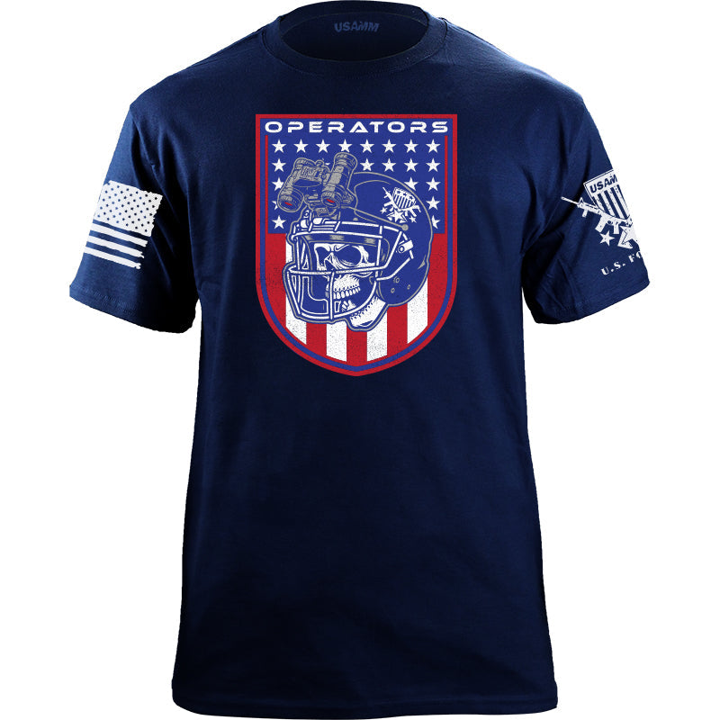 Football Operators Shield Patriotic Colors T-Shirt Shirts YFS.3.064.1.BKT.1