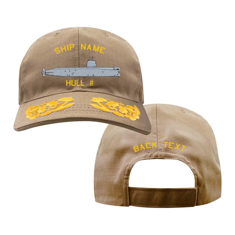 U.S. Navy Custom Ship Cap - Coyote - Admiral Scrambled Eggs - Skate Class Submarine Hats and Caps