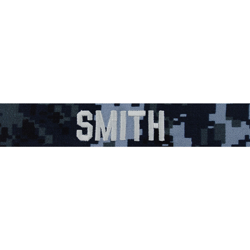 Embroidered Name Tapes and Helmet Bands Embroidered Name / Branch Tapes NWU-I-SILVER