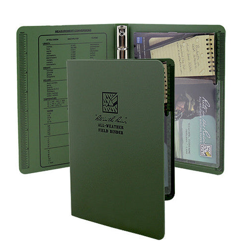 Rite in the Rain All-Weather Green Tactical Field Ring Binder - 5 5/8