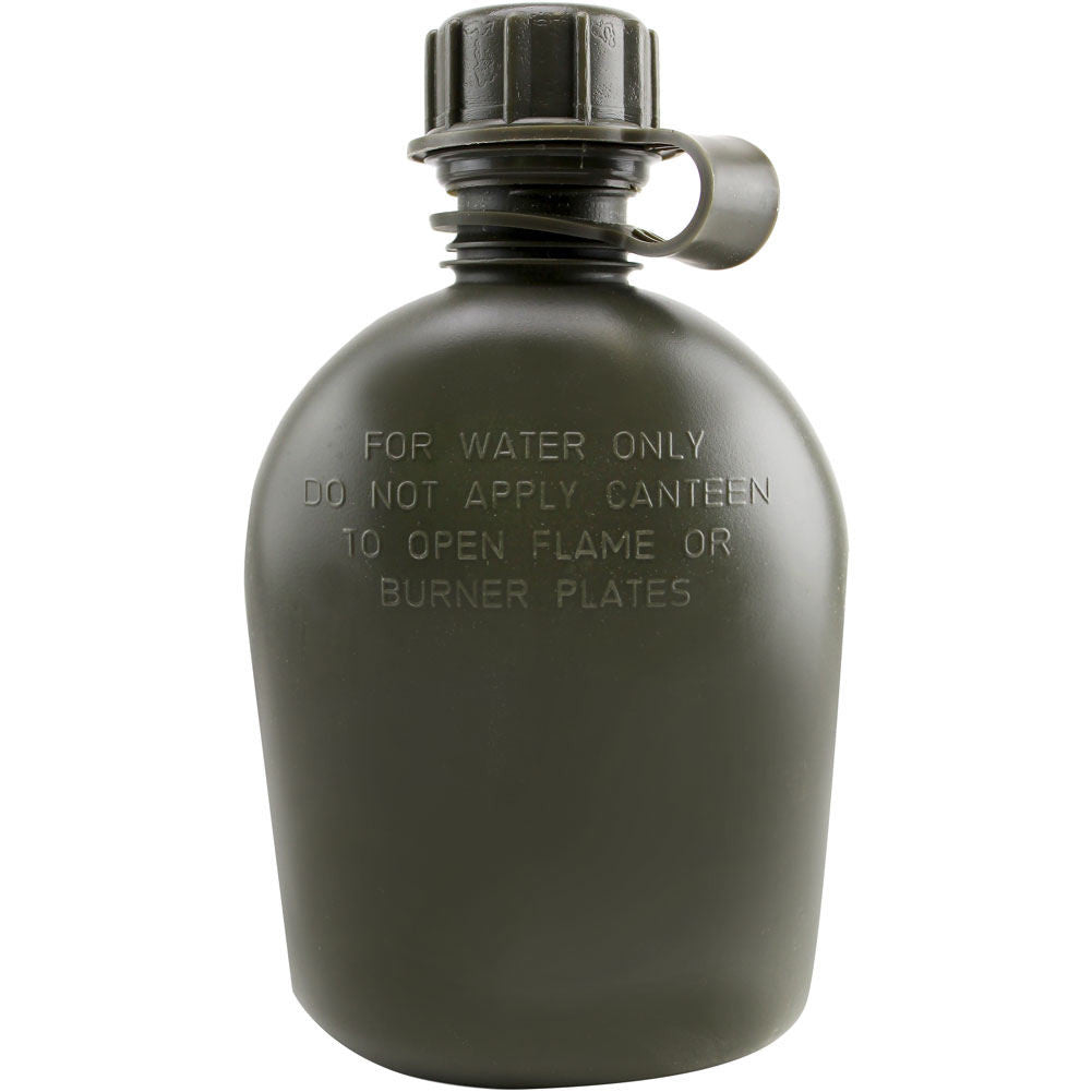 Genuine G.I. 3-Piece 1-Quart OD Plastic Canteen Hydration and MREs