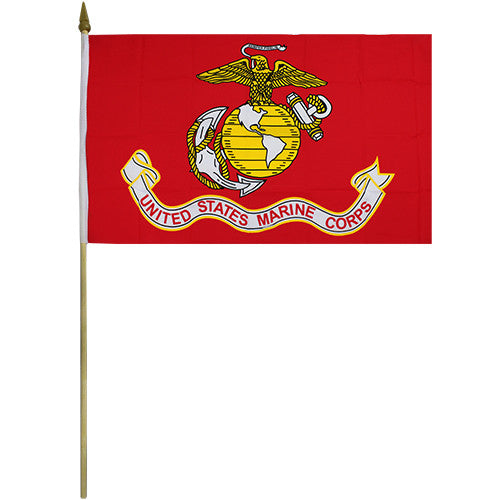 Marine Corps "Semper Fidelis" 12" x 18" Stick Flag Flags