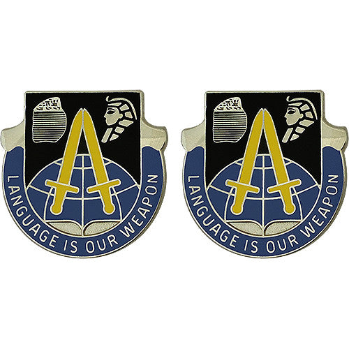 376th Military Intelligence Battalion Unit Crest (Language Is Our Weapon) Army Unit Crests