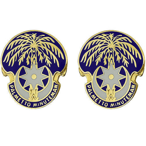 South Carolina National Guard Unit Crest (Palmetto Minuteman) - Sold in Pairs