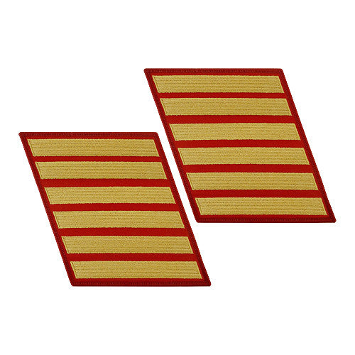 Gold-on-Red Service Stripes - Female Size Patches and Service Stripes 69913