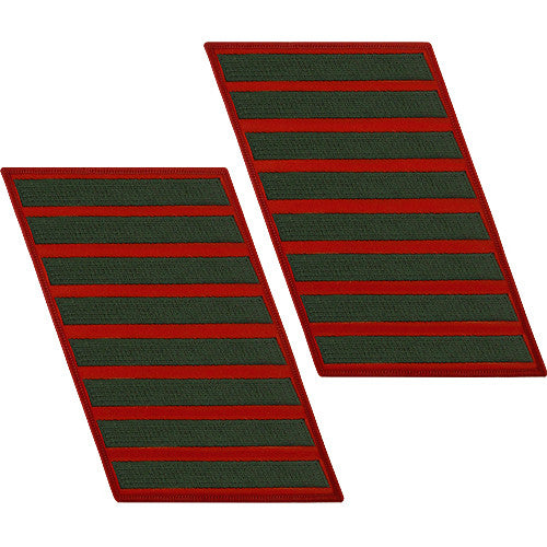 Green-on-Red Service Stripes - Male Size Patches and Service Stripes 69923