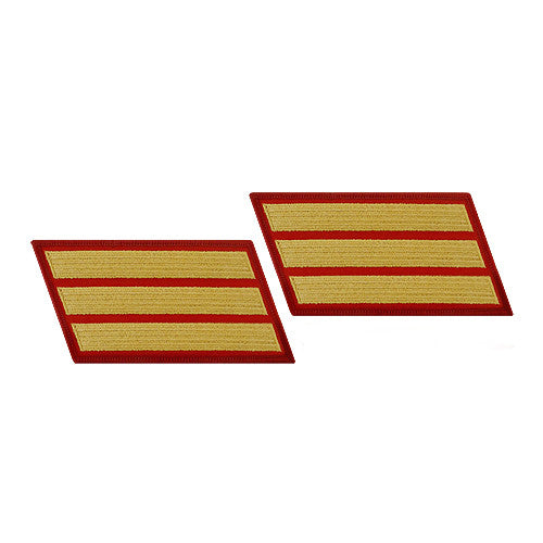 Gold-on-Red Service Stripes - Female Size Patches and Service Stripes 69910