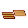Marine Corps Gold-on-Red Service Stripes - Female Size - Sold in Pairs