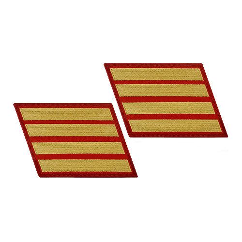Gold-on-Red Service Stripes - Female Size Patches and Service Stripes 69911