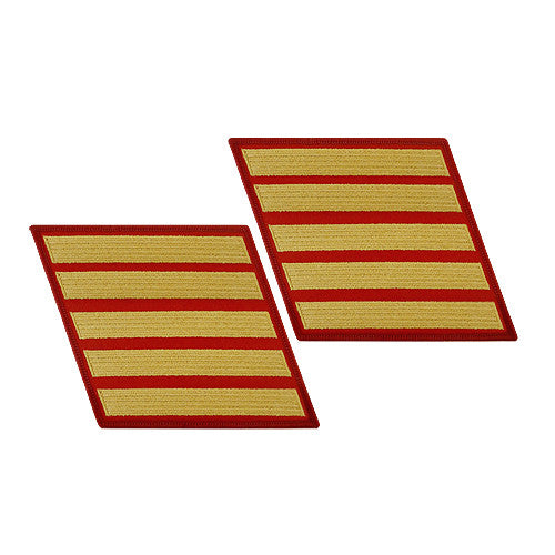 Gold-on-Red Service Stripes - Female Size Patches and Service Stripes 69912