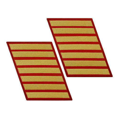 Gold-on-Red Service Stripes - Female Size Patches and Service Stripes 69914